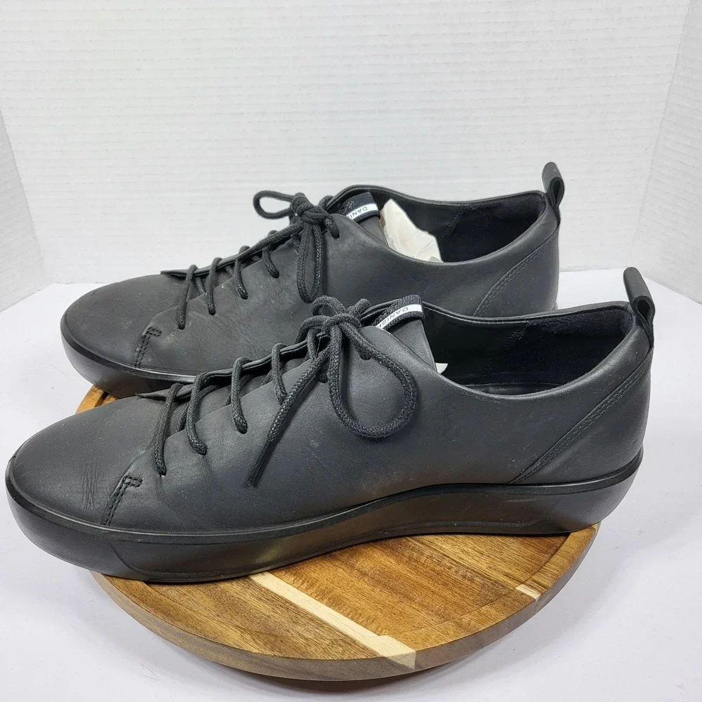 ECCO Soft 8 Mens Black Leather Sneakers Danish Design 440504-11001 Size 44 US 10